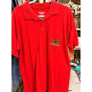 Gildan Mens Red Cruisin The Coast 2016 Night Cruise Pocket Polo Shirt Large